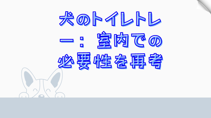 犬のトイレトレー：室内での必要性を再考