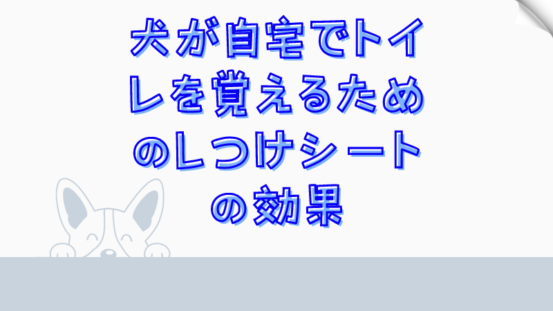 犬が自宅でトイレを覚えるためのしつけシートの効果